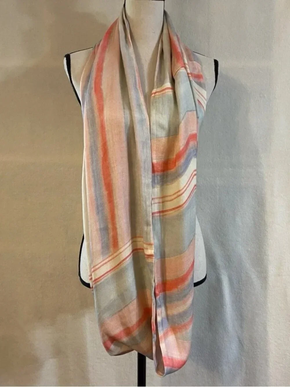 NWT Blank London Anthropologie pink striped Dawn to Dusk infinity scarf